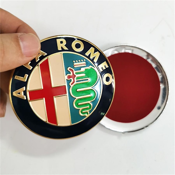 Passar till Alfa Romeo fram- och baklogotyp huvudetiketter Alfa Romeo-alfa 74mm guld (fyra paket)