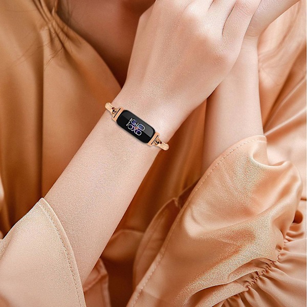 Metallinen ranneke Fitbit Inspire/Inspire 2/Inspire HR -älykelloon, rannekoru, rannekkeen vaihto, kulta
