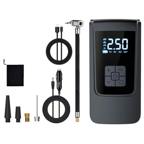 Smart bildækpumpe højkapacitets luftpumpe med LED-lys 7,4/12V Wireless+DC+USB
