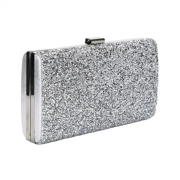 Glitter Kuvert Taske - Sølv Sølv