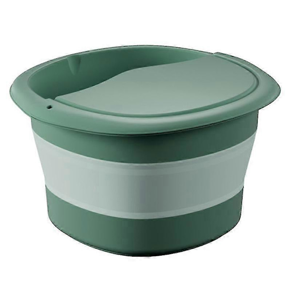 Vikbar Fotbadbalja Multifunktionell Fotbad Massagehink Professionella Fothälsovårdsprodukter Green With Cover