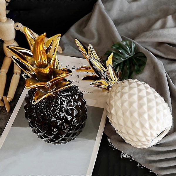 Nordisk Gylden Ananas Luksus Ornament Hjemmekontor Skrivebord Kreativ Dekoration White