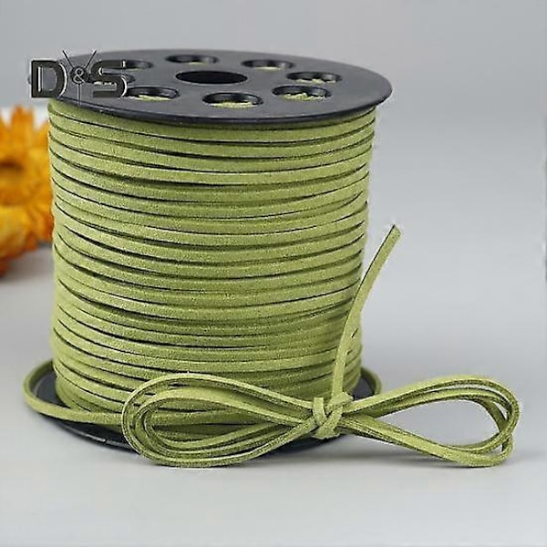 Fløyelsnor 100 Yards Lengde 3MM Bredde Fløyelsbånd for DIY Håndverk Skolisser Smykkelaging Stropp Halskjede Armbånd Flettet Tau coffee