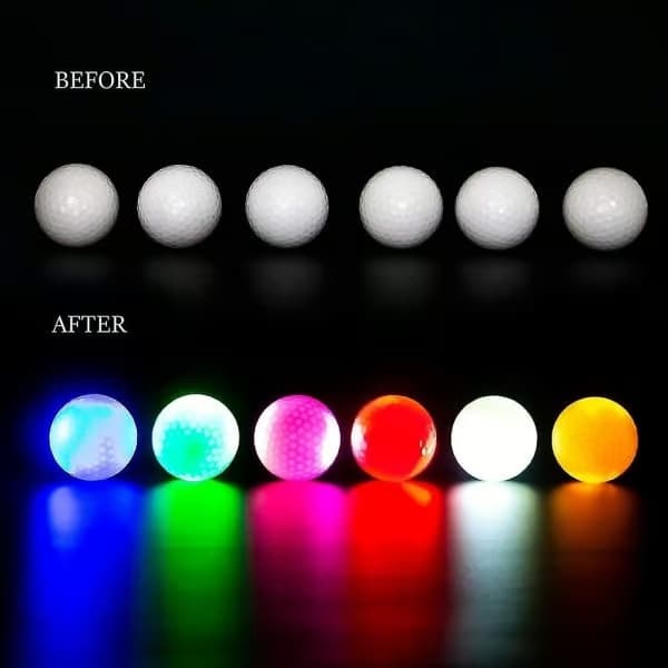 6-pack LED lysande golfbollar, blinkande för nattspel [ZHE]