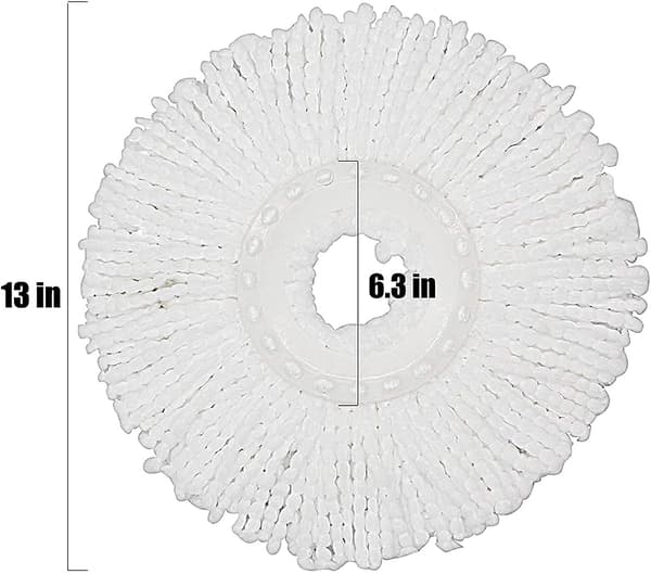5 erstatningsmoppemikrohoveder til 360° Spin Magic Mop-mikrofiber erstatningsmoppehoved-rund form standardstørrelse