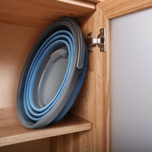 10 Liter Sammenleggbar Multifunksjonell Bærbar Rengjøringsfiske Camping Silikonbøtte, Plassbesparende Design for Hjem og Utendørs - Flatter til 5 cm