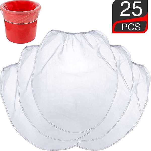 25 stk. 5 gallon elastisk topmalingssiposer Hvid finmasket pose malingfilterpose til hydroponic