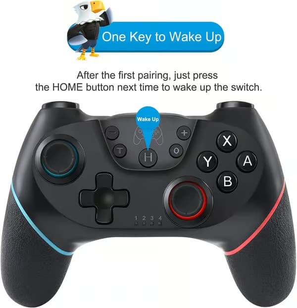 Switch Pro Controller med väckningsfunktion, trådlös Switch Controller med 6-axlig gyro för Switch/Switch OLED/Switch Lite