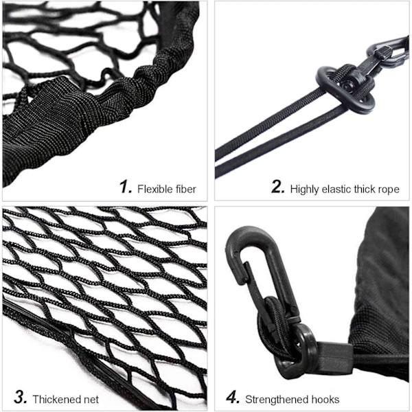 Bil Cargo Net, Bagagenet Justerbar Elastisk Organizer Net, Nylon Bagagerumsopbevaringsnet, Universal Pasform til Bil Bagagerum Køretøj Van SUV (27,5'' x 27,5'')