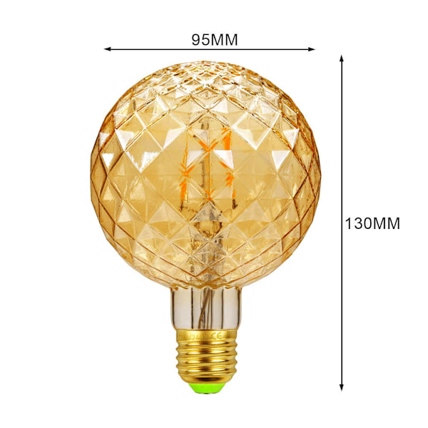 LED vintage 1906 lampa, sockel: E27, varmvit, 2700 K, 4W (Guld)