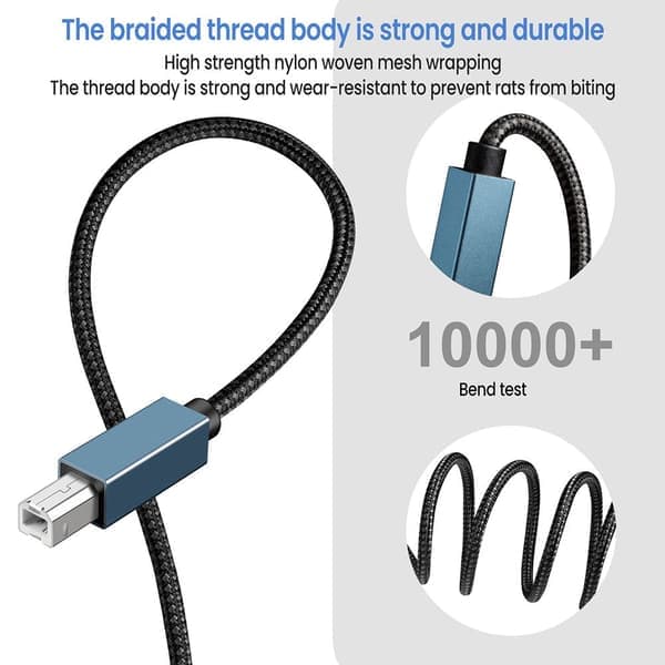Tulostinkaapeli USB A - USB B 2.0 HARMAA 3M Harmaa 3m