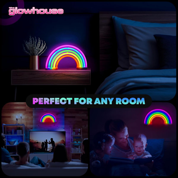 Premium Rainbow LED Neon Lys Skilt Soverom Vegglampe [Energiklasse A+]