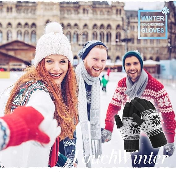 Vinter Touch Screen Sne Blomst Hold Varme Handsker
