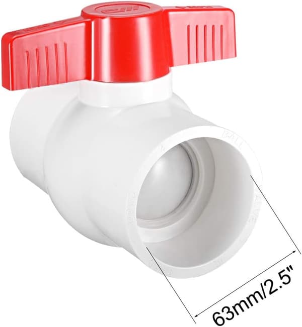 63 mm PVC kuleventil for vannforsyningsrør, muffeanslutning