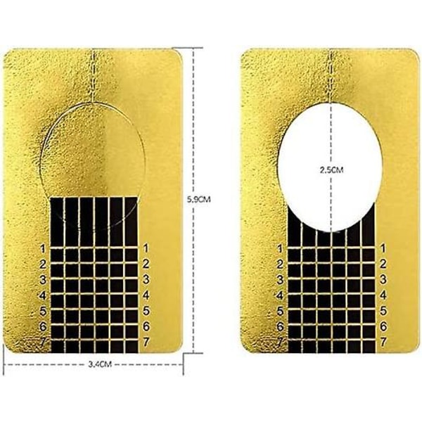 1 Rulle (500 Stykker) Negle Stencils, Selvklæbende Negle Stencils, Forlængelsesfolie, Modellering Stencils Guld