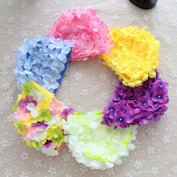 Svømmehue - Håndlavet Blomster Svømmehue Til Voksne, Pool Strand Svømning Badehætte colorful