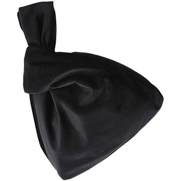 Blød og skinnende håndledstaske med elegant stil til kvinder Plys Elegant stil Bærbar pung Farverig fløjl håndledstaske-Balck