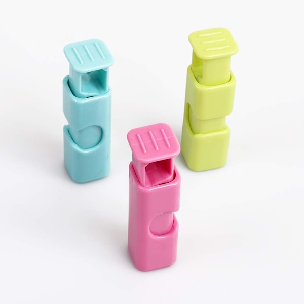 Squeeze Bröd Bag Cinch Clips, Slip Grip Lätt Squeeze & Lock, Blandade Färger, 6-Pack