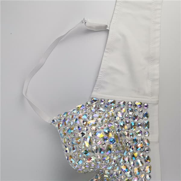 Naisten kimalteleva glitter-rintaliivitanssitoppi L