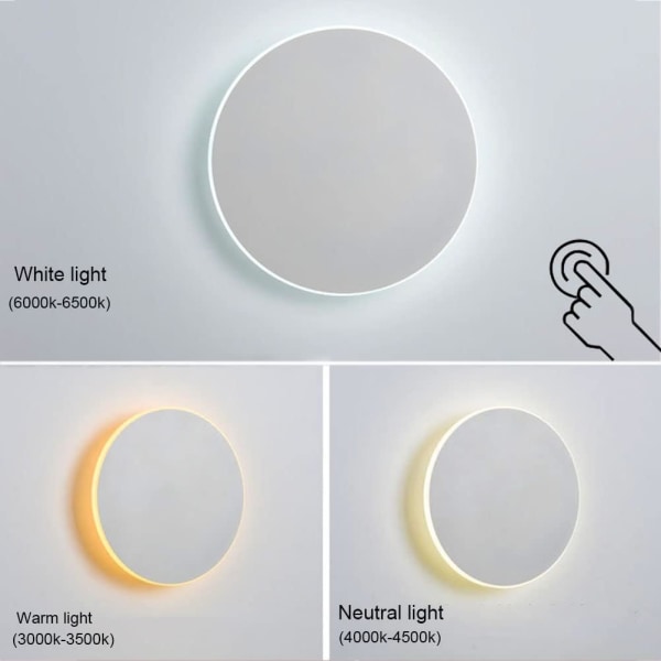 LED-seinävalaisin sisätiloihin kosketuskytkimellä, 3 värilämpötilaa säädettävä seinävalaisin, moderni makuuhuoneen lukuvalaisin, yöpöytävalaisin, portaikko, käytävä
