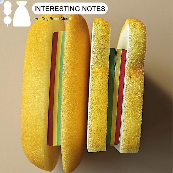 Burger Sandwich Dagbok Anteckningsblock Tjockt Papper Stark Färg Självhäftande Notiser för DIY Hantverk Large Hot Dog