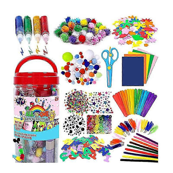 Konst- och hantverksmaterial för barn, DIY-konstset för småbarn - Allt-i-ett för DIY-konstmaterial