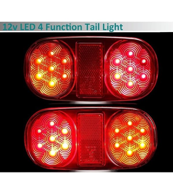 12V LED Tilhengerlys, 2 stk Vanntette LED Tilhenger Baklys