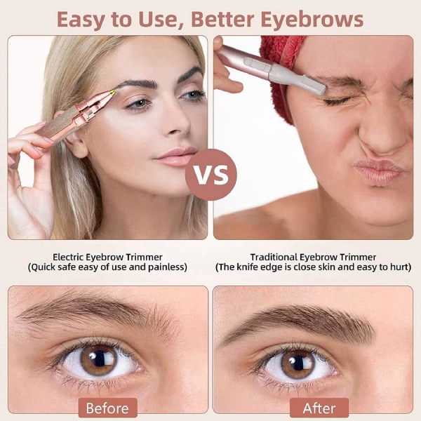 Kvinnors ansiktshårborttagningsmedel, hårborttagningsanordning 2 i 1 ögonbryn och ansikte, epilator ansiktsepilator för kvinnor, ögonbrynsepilator, ögonbrynstrimmer för kvinnor