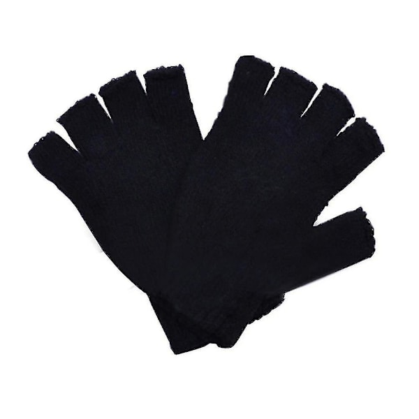 Unisex Vantar för Vuxna Halvfinger Vantar Enfärgade Stickade Fingerlösa Vinter Varma Vantar