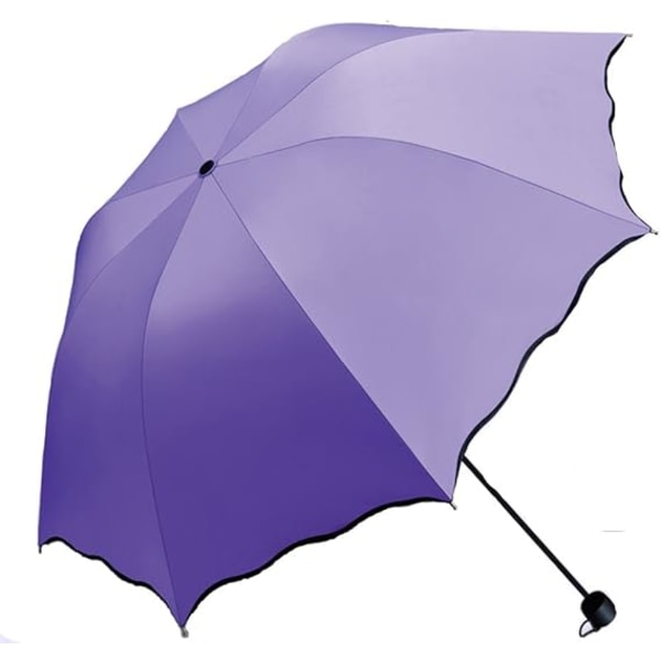 Solparasoll Dam UV Parasoll Paraply för kvinnor Fällbart parasoll Vattentätt UV paraply för solskydd Blomma Magic Lättvikts 8 Bones Paraply