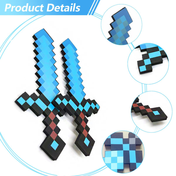 Perfekt minecraft diamant sverd animasjonsrekvisitter sverd leketøy modell 1 STK - Perfet Blue