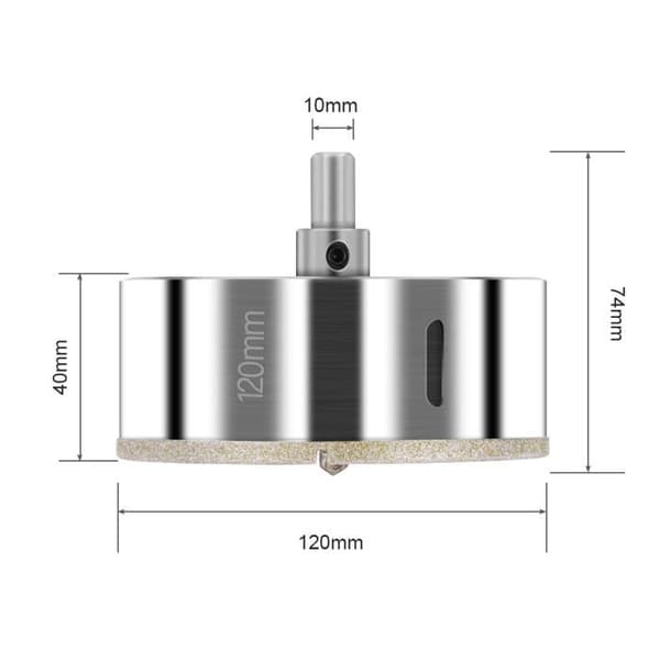 120 mm Diamant Hulsav, Diamant Borebit med Centreringsguide