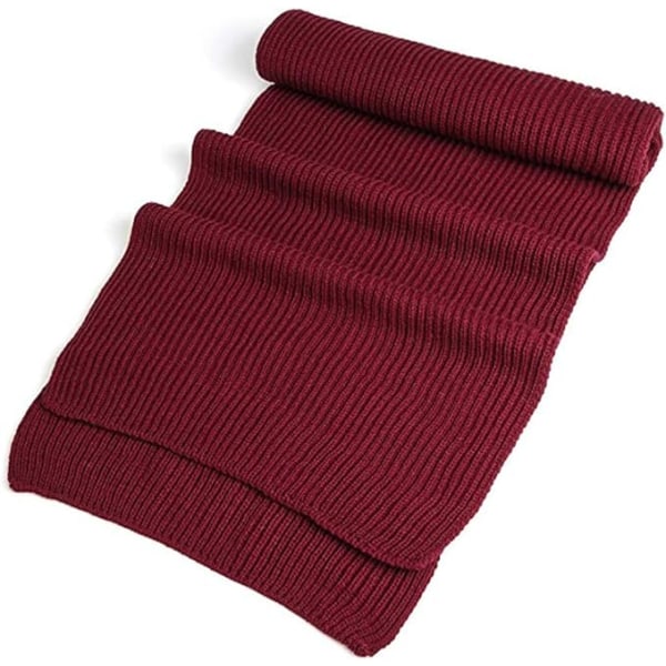 Varmt efterår og vinter tørklæde, unisex ren farve vinterhals varmt strikkegarn tørklæde