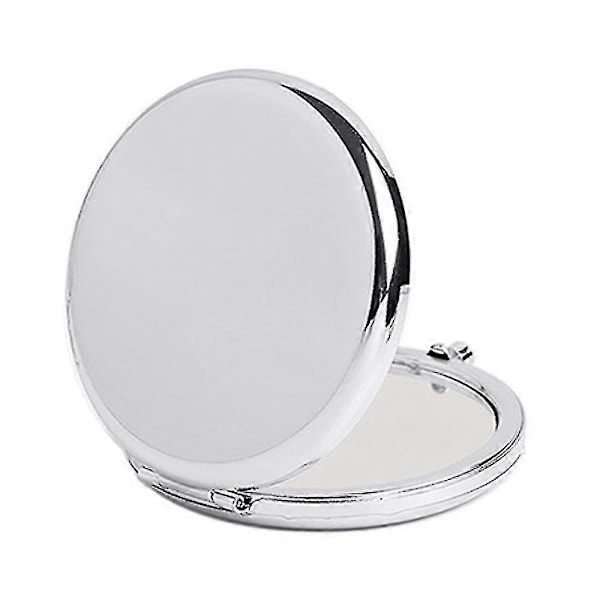 Kompakt Makeupspejl til Mænd, Kvinder og Piger, Elegante Kosmetikspejle til Rejsebrug til Lomme, Taske eller Håndtaske, Bærbart Lille Spejl -ZHENV silvery