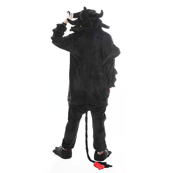 Hampaaton Lohikäärme Kokovartalopuku Pyjama Halloween Joulu Yksiosainen Kigurumi Aikuisille Lapsille c No shoes 110