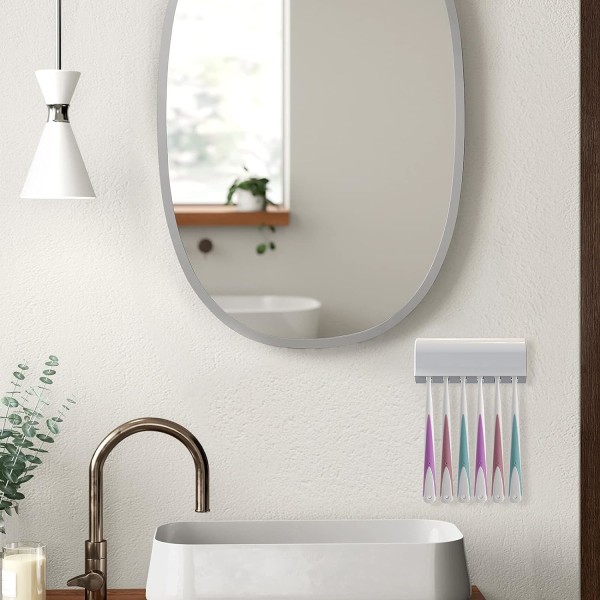6-paikkainen hammasharjapidike seinään kiinnitettävä, RV Mirror -hammasharjapidikkeen organizer cover, itseliimautuva hammasharjan säilytysteline