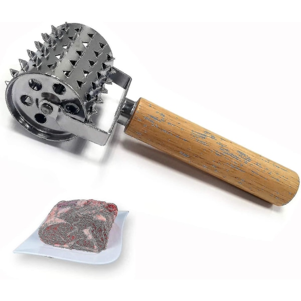 Stainless Steel Meat Tenderizer, Rolling Seasoning Meat Tenderizer-wtake