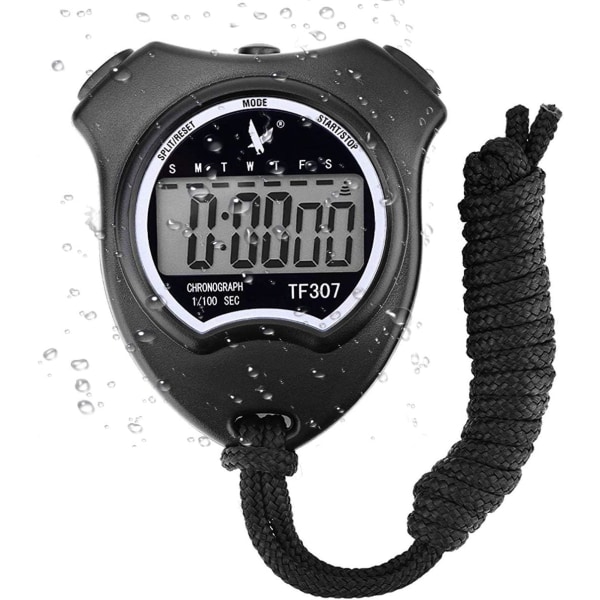 Digital Sport Stopwatch Timer, Handheld Chronograph Digital Stopwatch with Alarm/Calendar Suits for Swimming Running Football Training