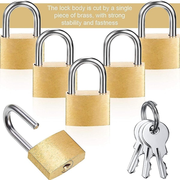 12 Pack Mini Padlock Small Padlock Solid Brass Locks With 3 Key For Luggage Lock,backpack,gym