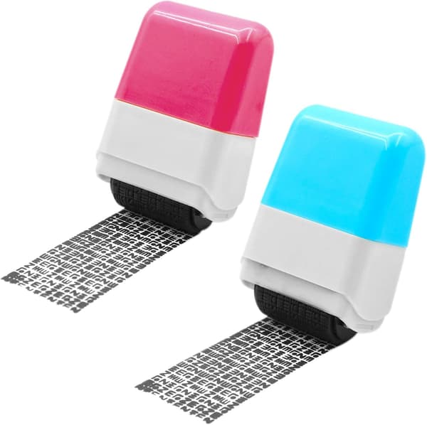 Sekretesskydd Roller Stämplar (Rosa och Blå - 2 st)