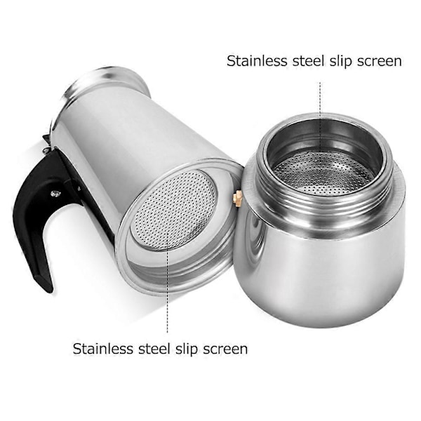 Kaffekande Rustfrit Stål Kaffemaskine Bærbar Elektrisk Mokka Latte Komfur Espresso Filter Kande Europæisk Kaffekop
