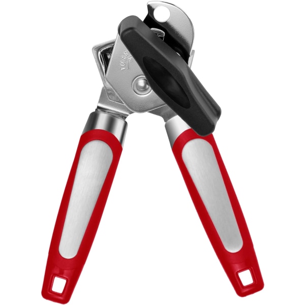 Dåseåbnere dåseåbner 3-i-1 manuelle dåseåbnere i rustfrit stål med skridsikkert håndtag dåseåbnere Perfekt køkkenværktøj (rød)