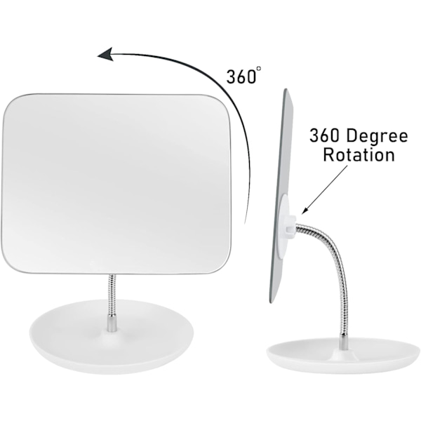 Sminkspegel med stativ - Justerbar flexibel - 360° rotation hopfällbar