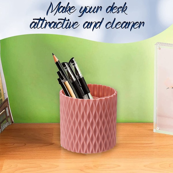Kosmetisk opbevaring Makeup Brushes Cup Pen holder - pink