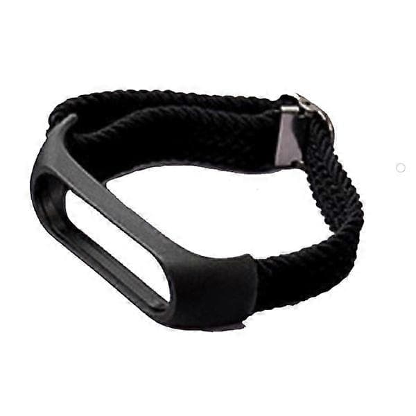 Urrem i nylon til Xiaomi Mi Band 3/4/5/6/7/NFC Sort Black