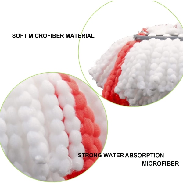 4-pack Spin Mopphuvud Ersättningar Kompatibla med Vileda, O-Cedar Spin Mopp, Lätt Rengöring Påfyllningar Mikrofiber Mopphuvud, 360 Grader Lätt Vridning Damm Mopphuvud