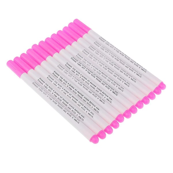 12 stykker luftslettbar penn Vannløselig penn Vanishing Fabric Marker Rosa