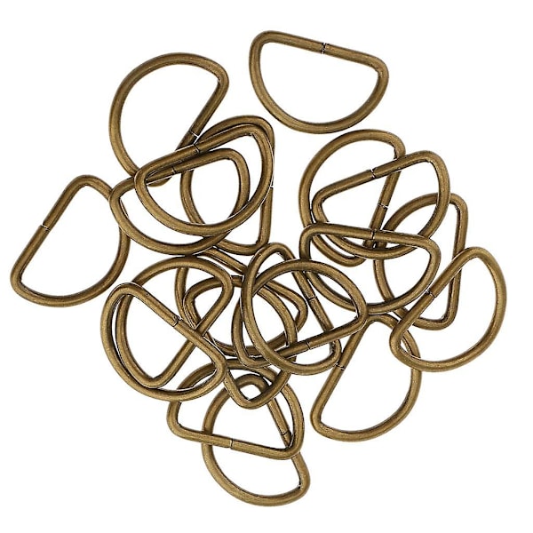 100 Stk. Legering DIY D Dee Ringe til Båndstropper 12x8x1.8m Hvid