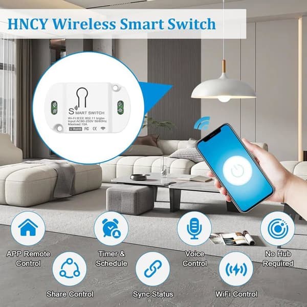 1 stk. Smart Switch med Alexa, Smart Life WiFi Switch