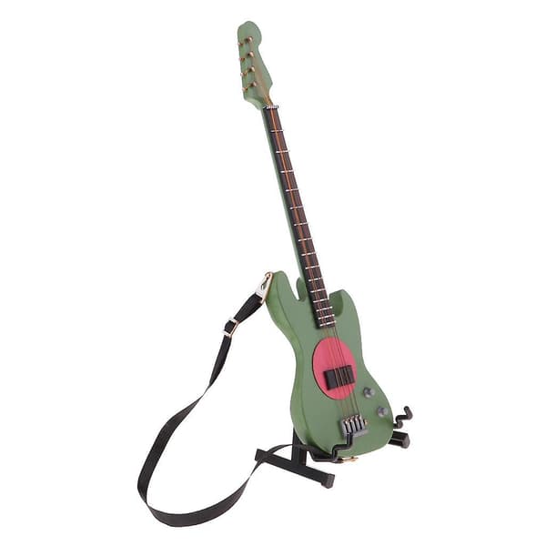 20 cm Miniatur Elektrisk Basguitar Model i Træ